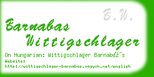 barnabas wittigschlager business card